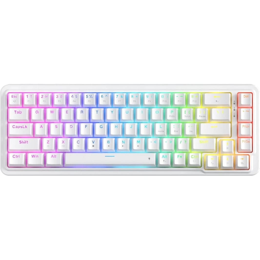 Redragon K709 NOVA 65% Wired Gasket RGB Gaming Keyboard, 68 Keys Hot-Swap Compact Mechanical Keyboard, White