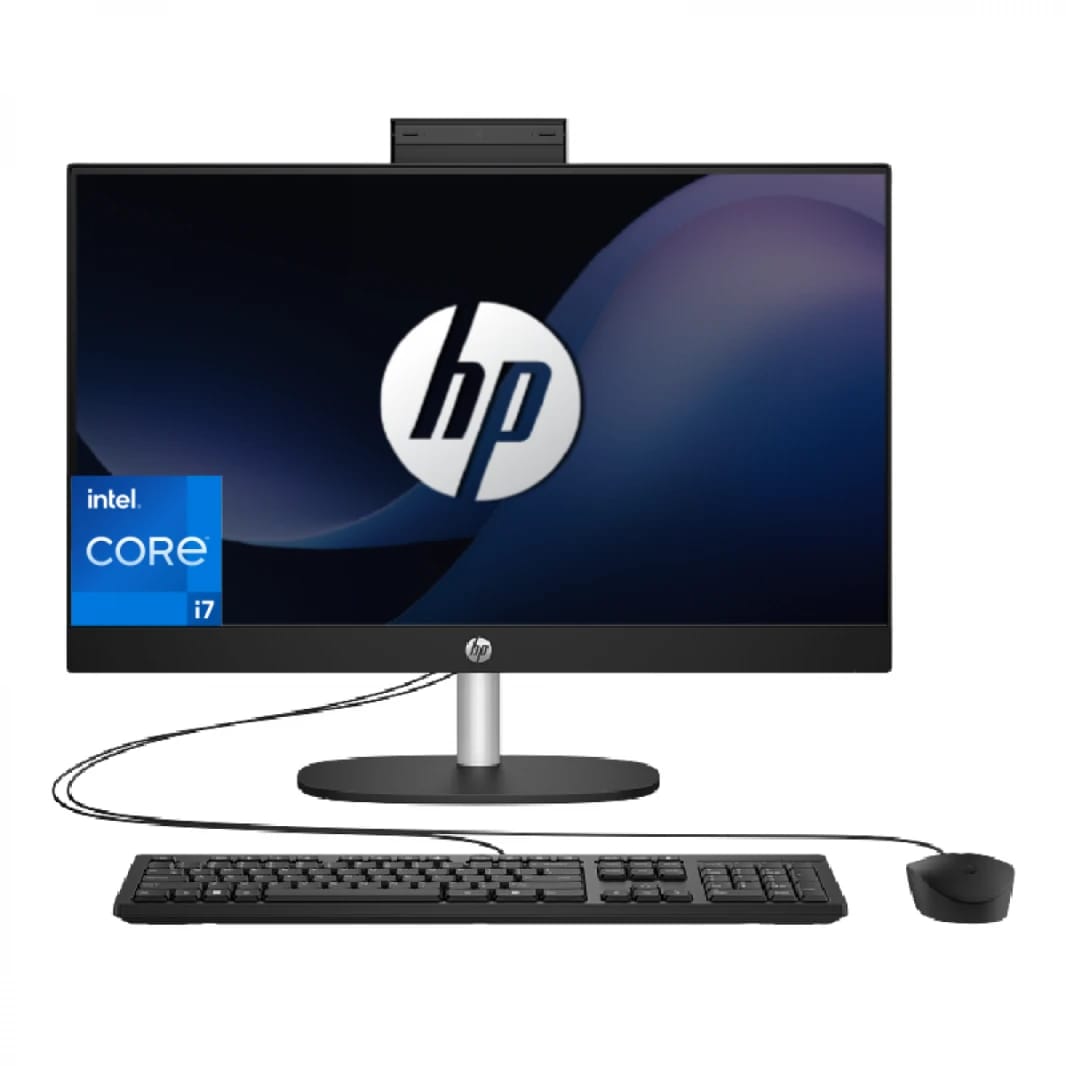 جهاز كمبيوتر اتش بي الكل في واحد AIO 24-cr0041ne (2023)، معالج انتل كور i7-1355U الجيل 13، رام 8 جيجابايت، 512 جيجابايت SSD، شاشة 24 بوصة IPS FHD - أسود