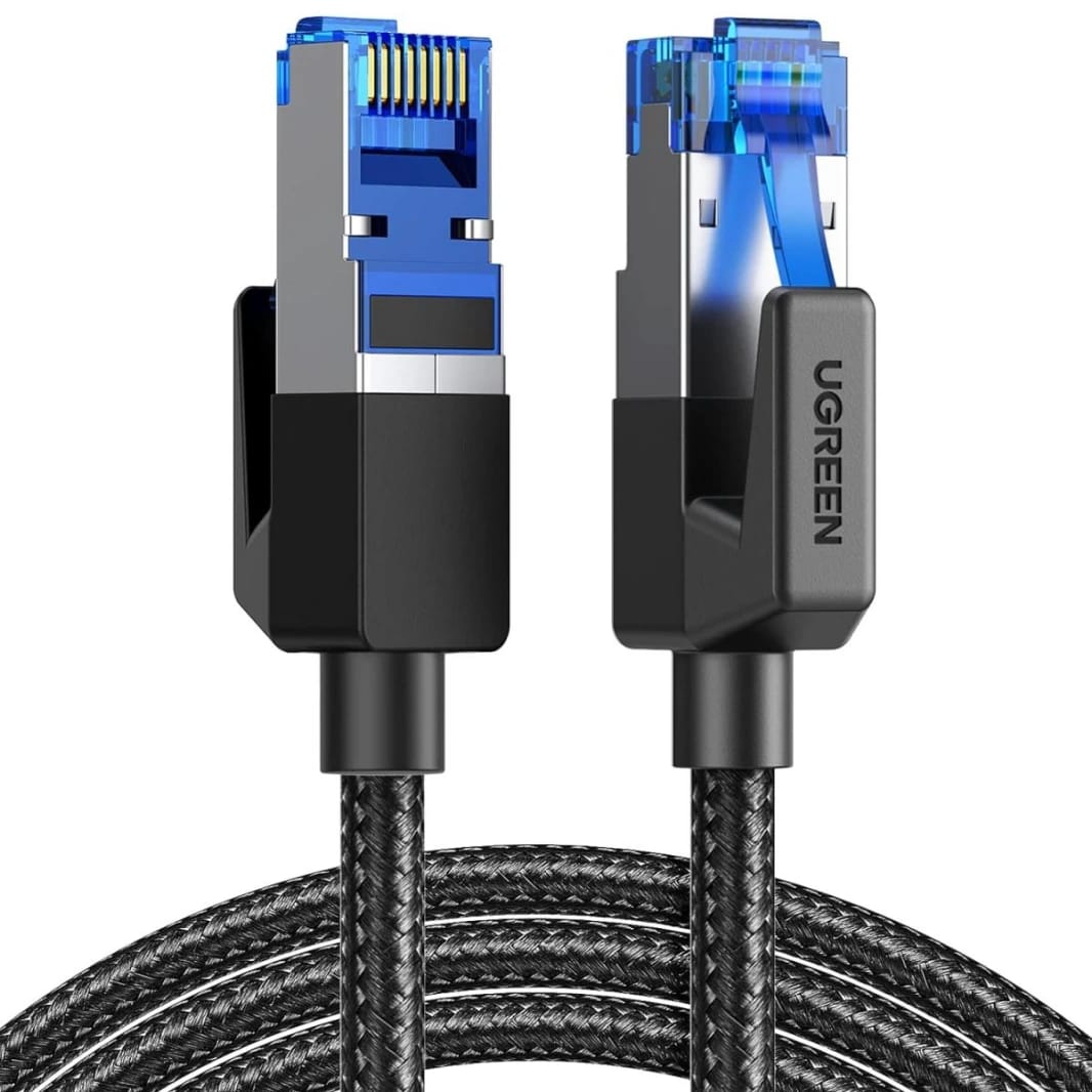 UGREEN Cat 8 Ethernet Cable 10m, High Speed Braided 40Gbps 2000Mhz Network Cord Cat8 RJ45 Shielded Indoor Heavy Duty LAN Cables Compatible for Gaming (10m)