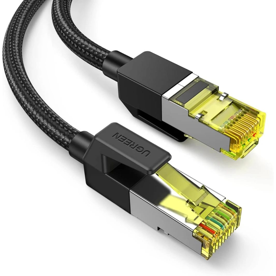 UGREEN Ethernet Cable 0.5M, Braided Cat 7 10Gbps 600MHz Lan Network RJ45 Cable High-Speed Double Shield Internet Cord Compatible (0.5m)