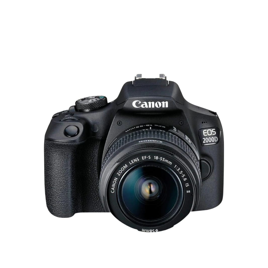 Canon EOS 2000D DSLR Camera and EF-S 18-55 mm f/3.5-5.6 is II Lens, Black