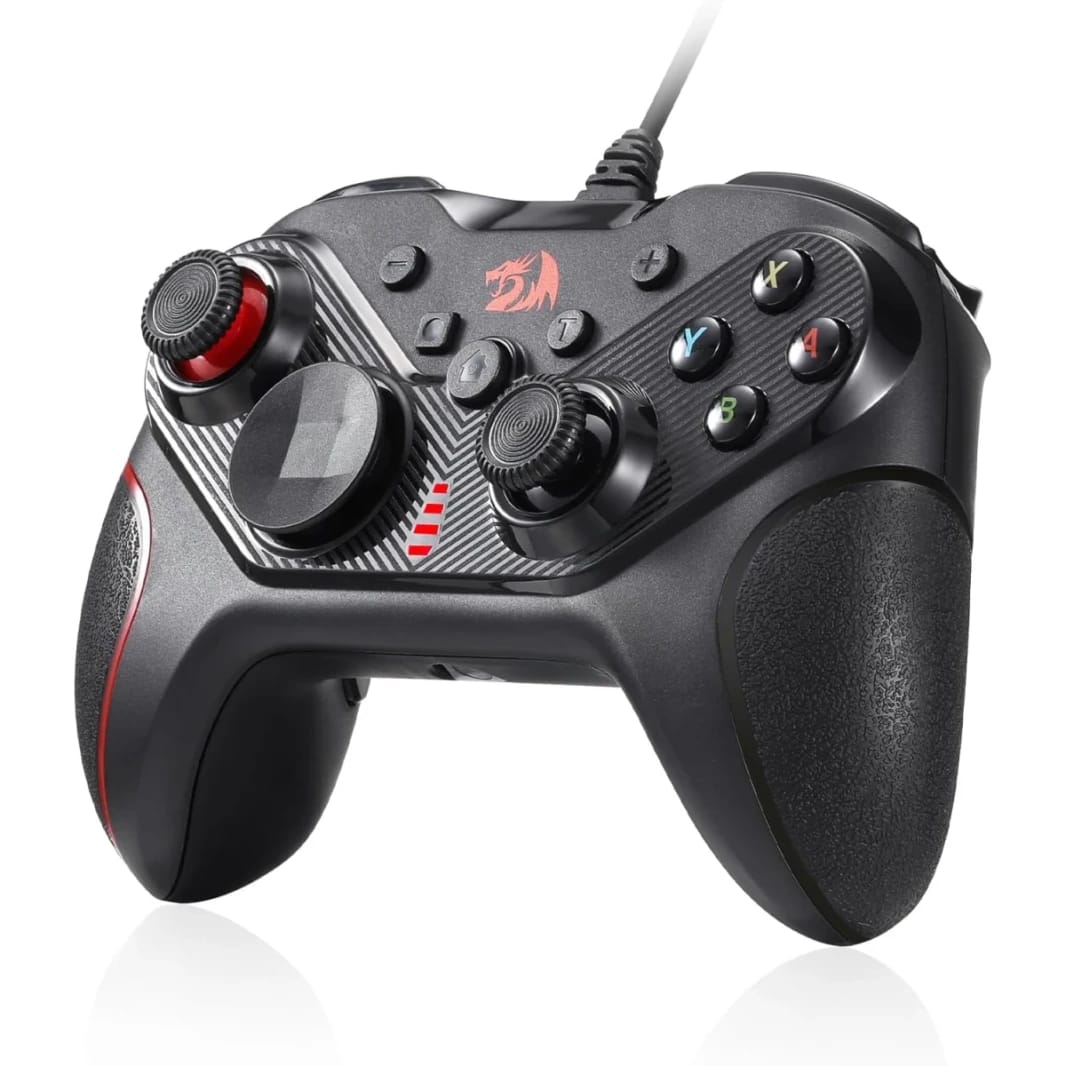 Redragon G710 Wired Gaming Controller - Dual Vibration, Ergonomic Design, Programmable Keys, Adjustable Joysticks
