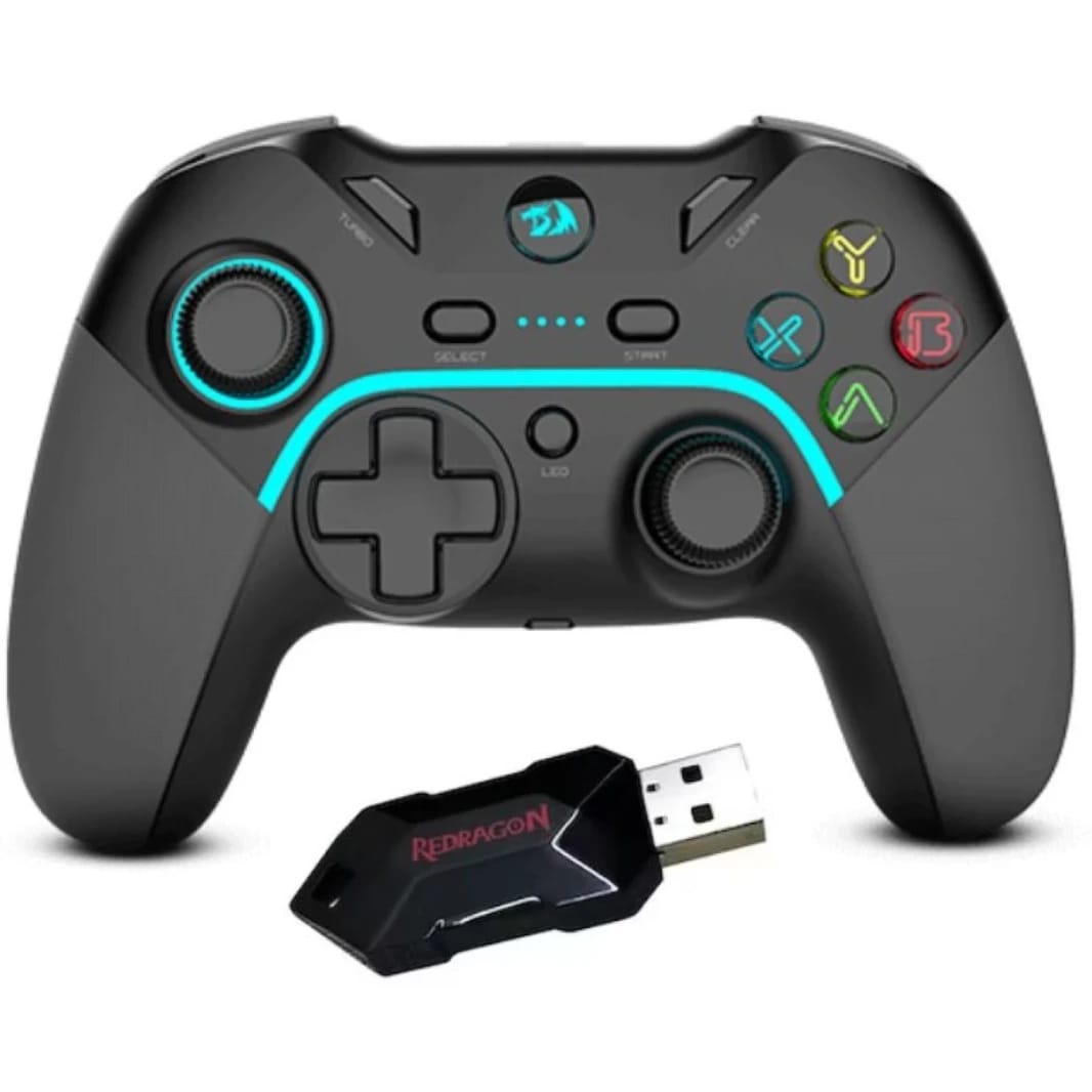 Redragon G808 Pro HARROW Wireless PC Game Controller Dual Vibration Harrow PC, PlayStation, Android, Xbox 360 - Black