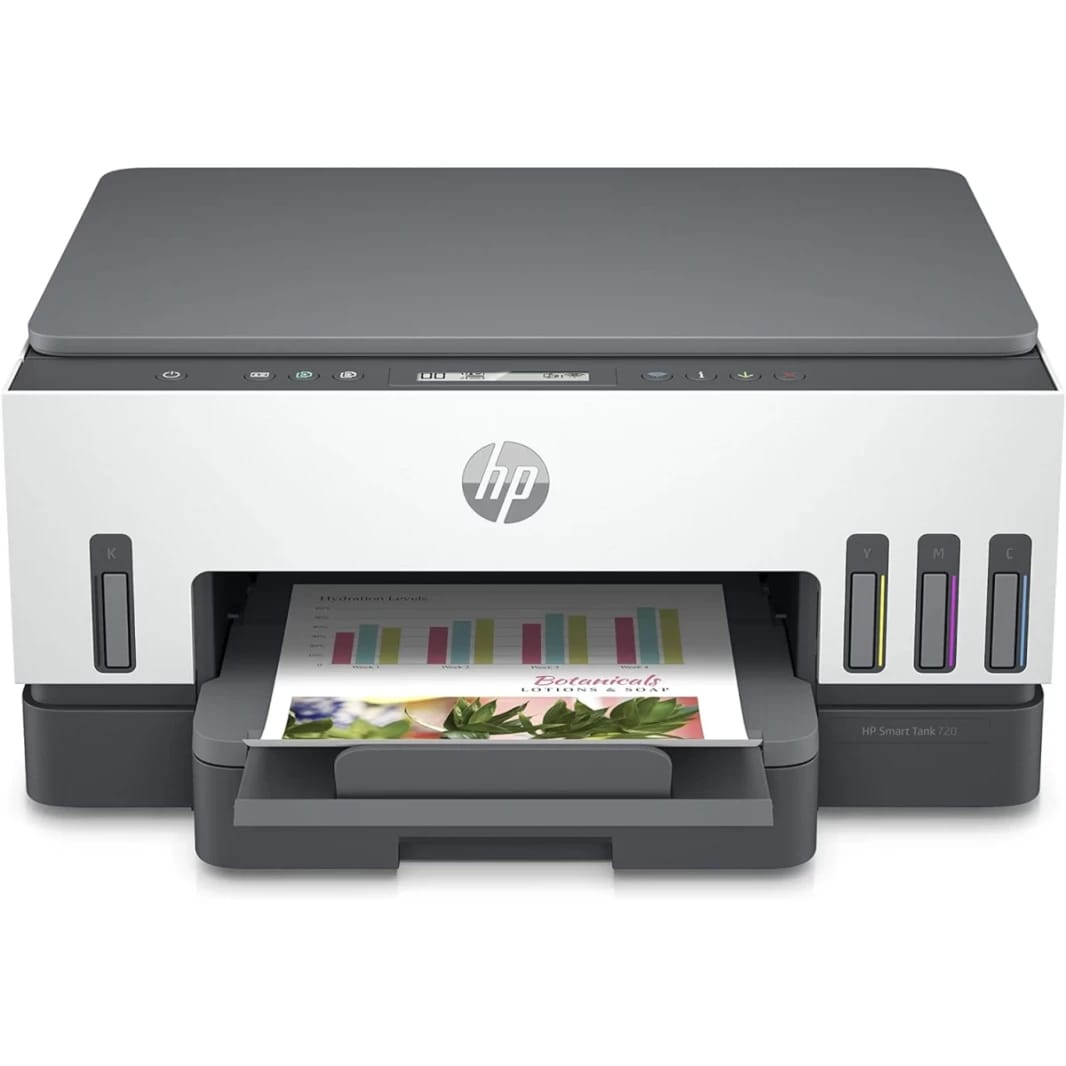 HP Smart Tank 720 WiFi Duplex Multifunction Printer - Print, Scan, Copy w/ Wireless Auto Ink & Paper Sensor (Up to 12000 Black & 8000 Colour Pages)