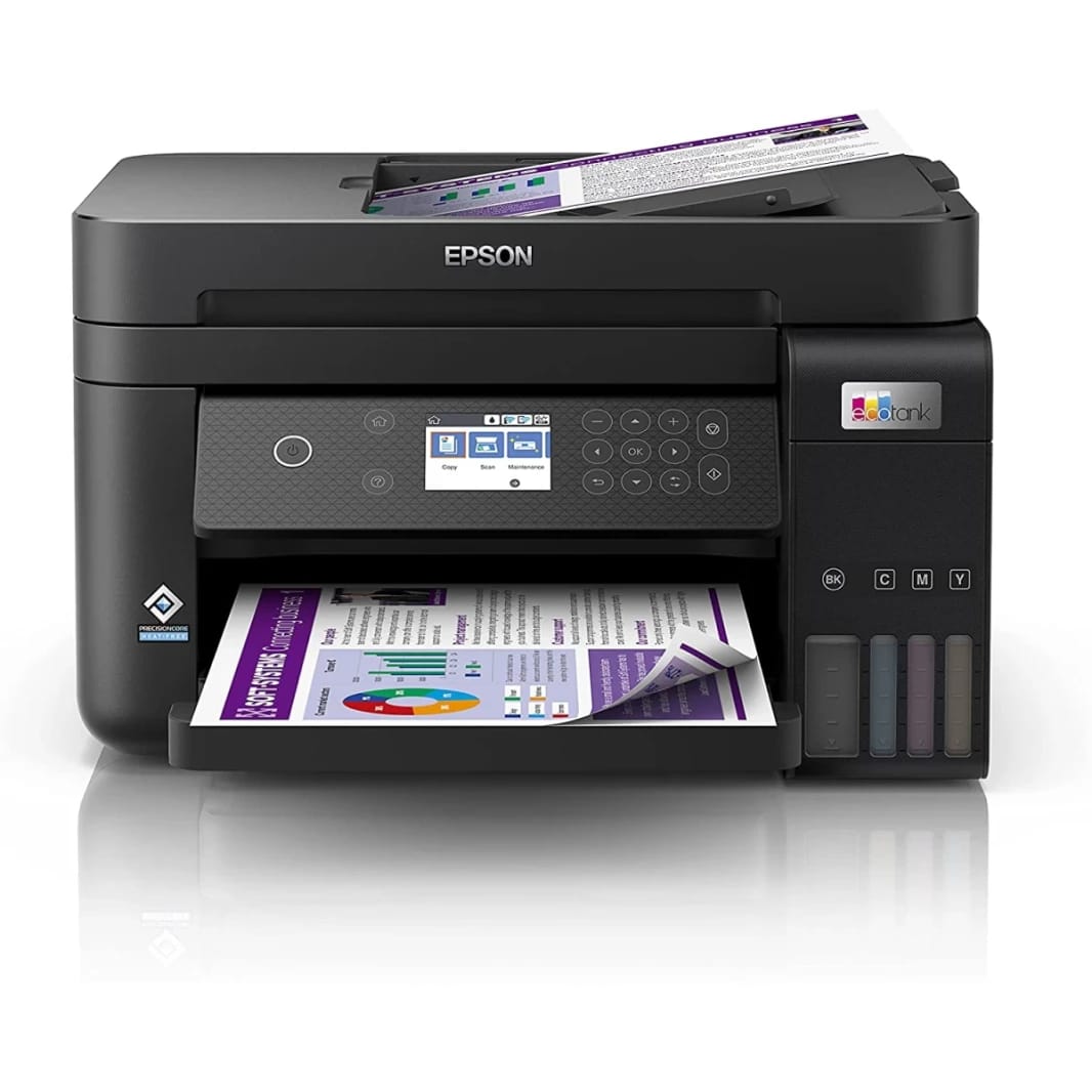 Epson Ecotank L6270 3-In-1 Office Ink Tank Printer, A4 Colour, with ADF, Wi-Fi & LCD Screen - Black