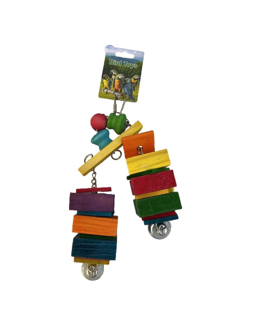 Wooden Parrot Toy S – A durable wooden toy designed to mentally stimulate parrots