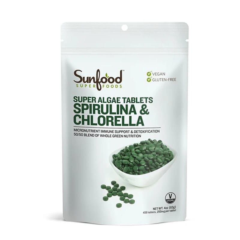 Sunfood Raw Spirulina Chlorella Tablets 113g