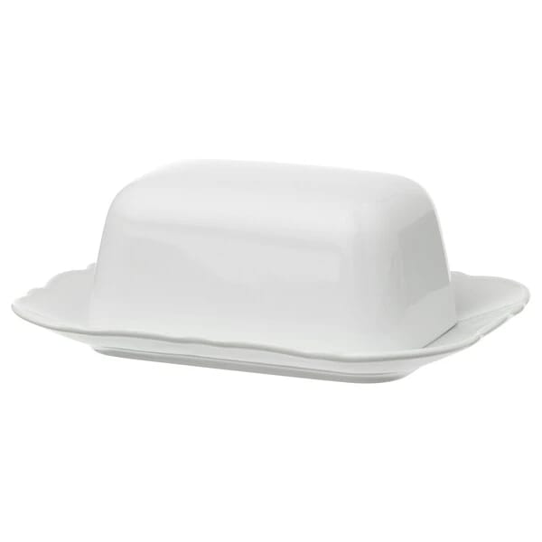 Butter dish, white