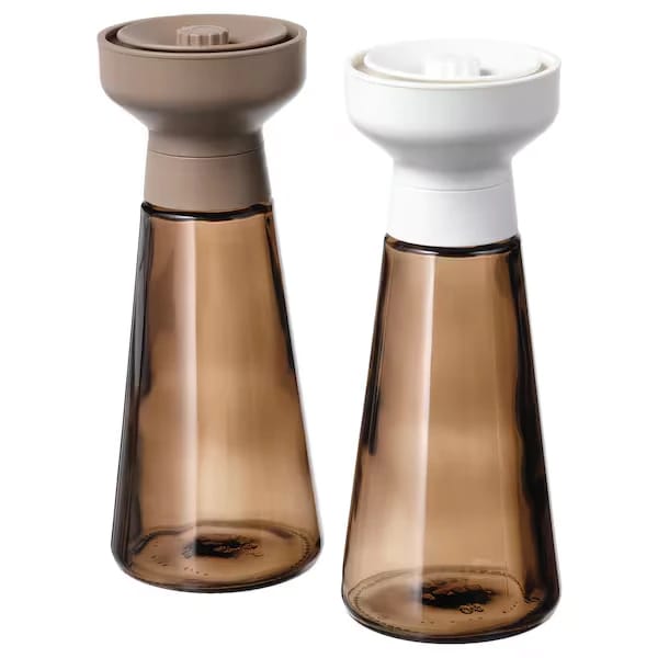 Spice mill, glass/brown,