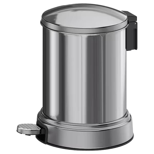 Waste bin, chrome effect, 4 l