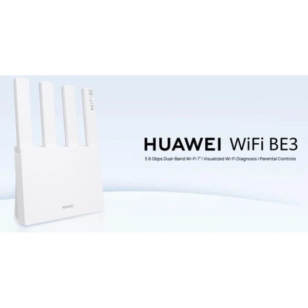 HUAWEI WiFi BE3 Extremely Fast Wi-Fi 7 With 3.6 Gbps BE3600 Dual-Band Router, WAN/LAN Auto Adaptation (1×2.5GE, 3xGE), EasySetting
