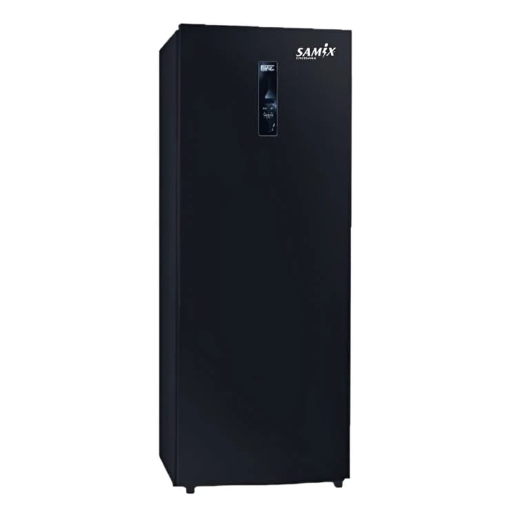 Samix Upright Freezer, Digital Touch, No Frost, 6 Drawers, 205L, Black Glass