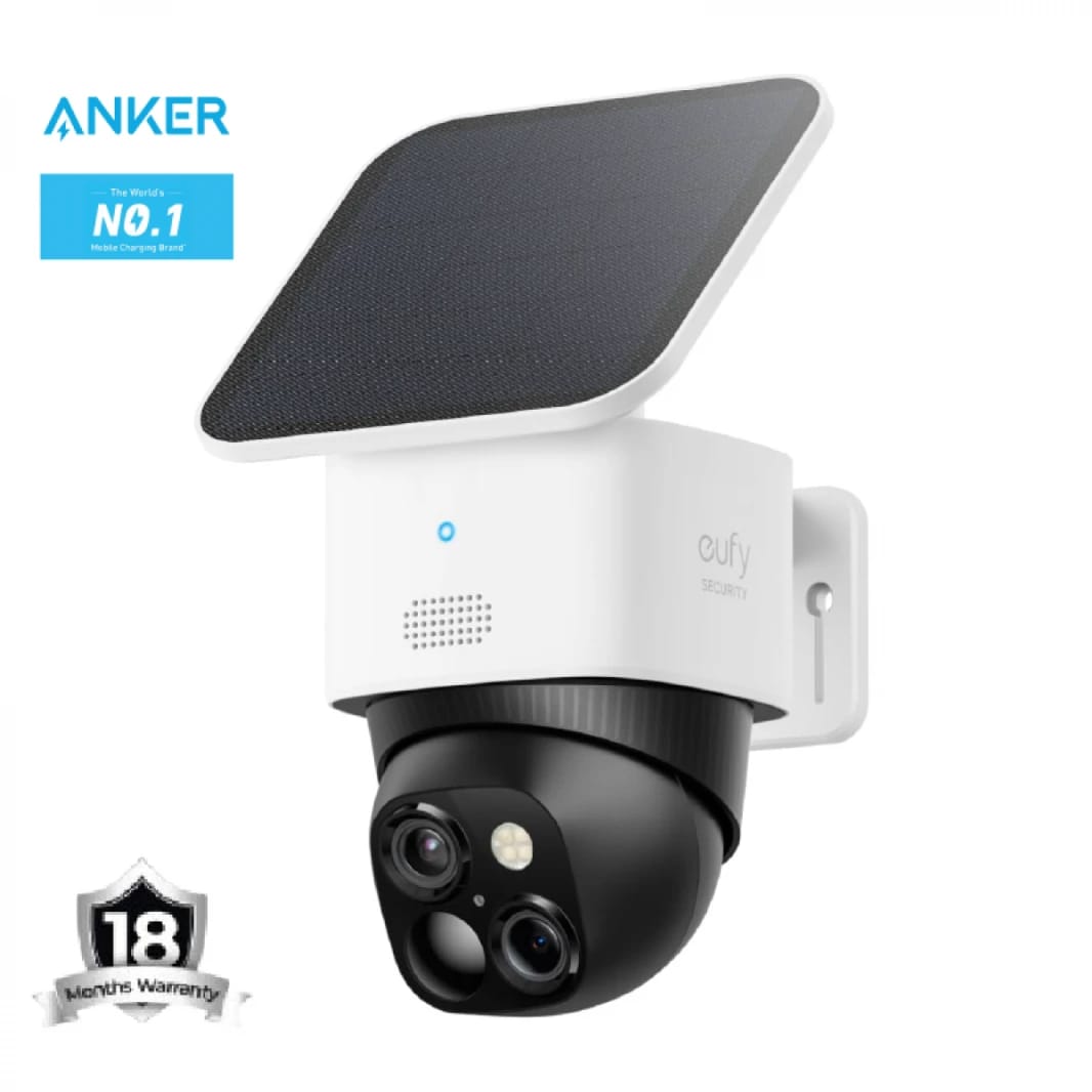 eufy Security SoloCam S340 Dual Cameras Solar Security Camera Outdoor Wireless, 3K Home Security Camera, 360° Surveillance, No Blind Spots, 2.4 GHz Wi-Fi, HomeBase S380 Compatible - 18 Month Warranty