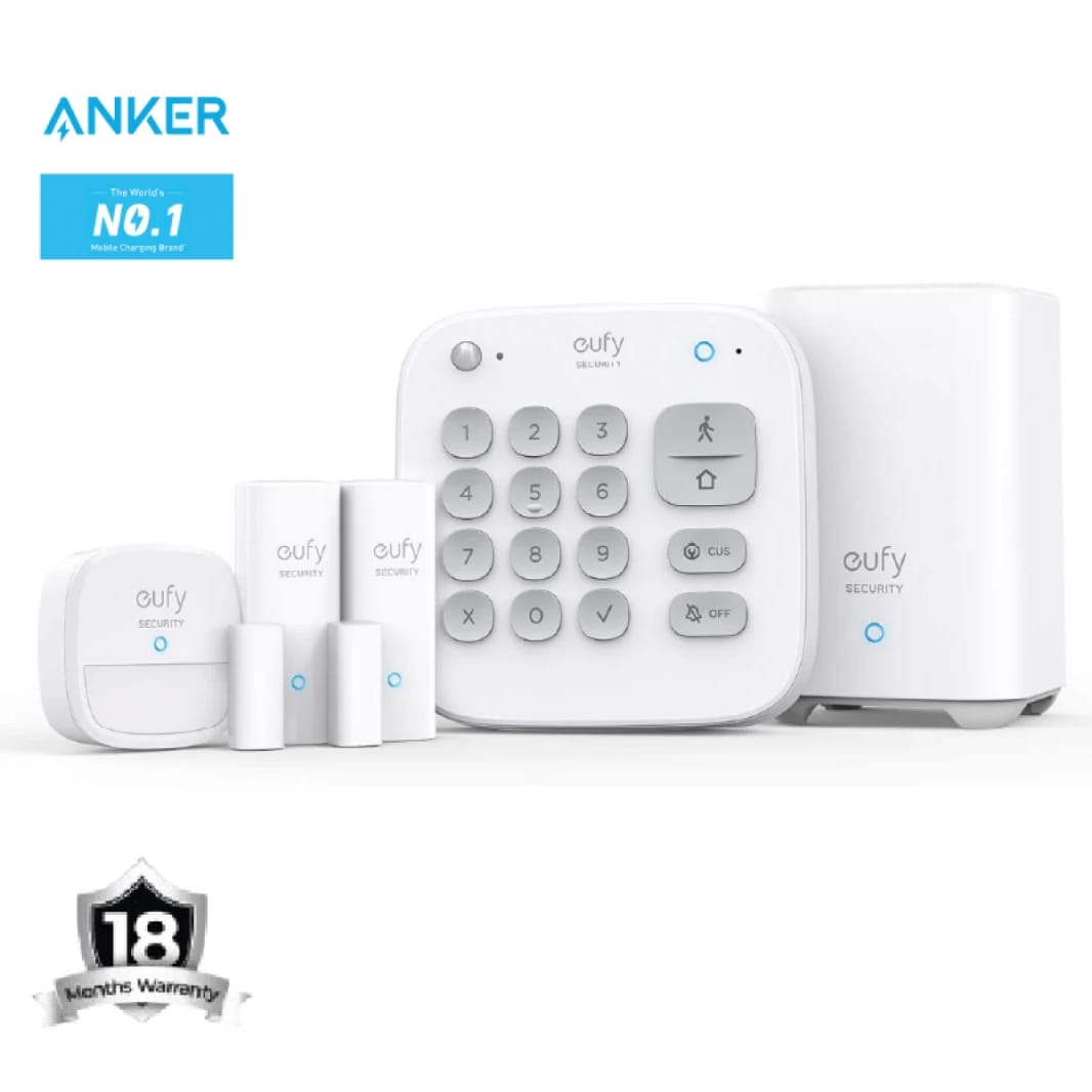 eufy Security 5-Piece Home Alarm Kit, Home Security System, Keypad, Motion Sensor, 2 Entry Sensors, Home Alarm System, Control from The App, Links with eufyCam, Optional 24/7 Protection - 18 Month Warranty