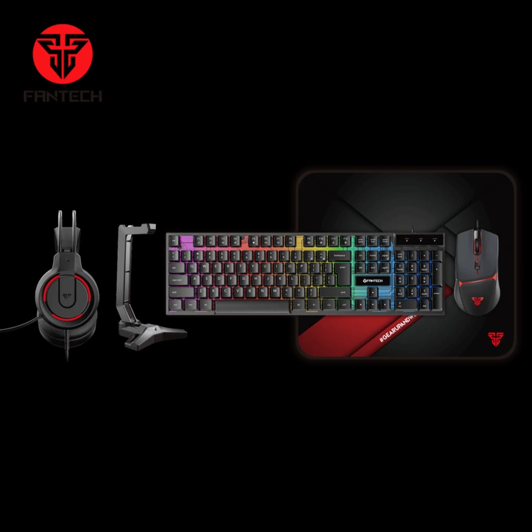 Fantech P51 5-in-1 Keyboard Combo with Mouse + Mousepad + Headset + Headset stand