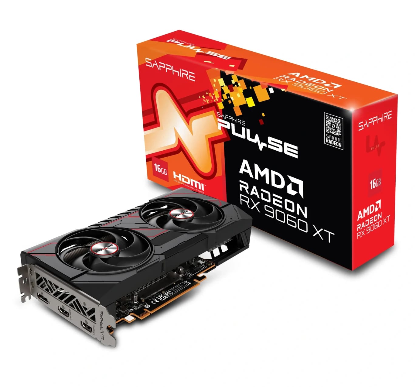 SAPPHIRE PULSE AMD RADEON RX 9060 XT 16GB Gaming OC DDR6 بطاقة الرسومات - AMD RDNA 4 الهندسة المعمارية