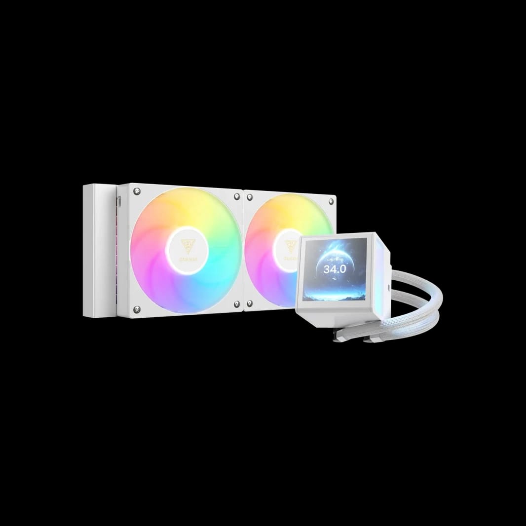 GAMDIAS CHIONE P5-240 ARGB CPU LIQUID COOLER WHITE - IPS LCD Display