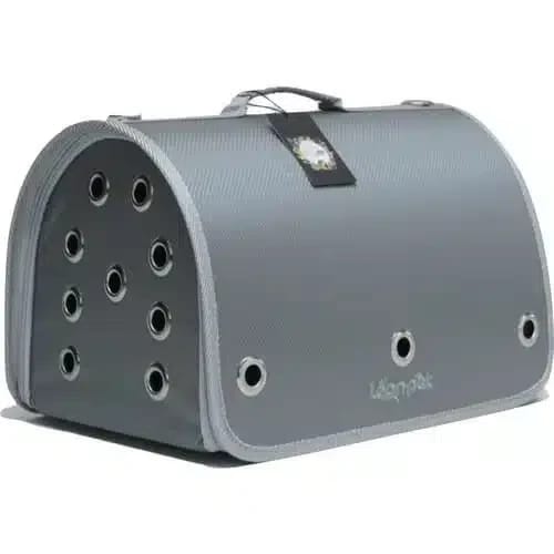 Lebon Pet Carrier Bag with Modern and Stylish Design in Gray Color and Ventilation Holes for Comfort and Pets