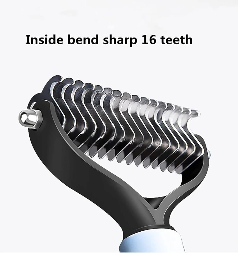 Comb for cutting, removing and deciphering excess hair for dogs and cats