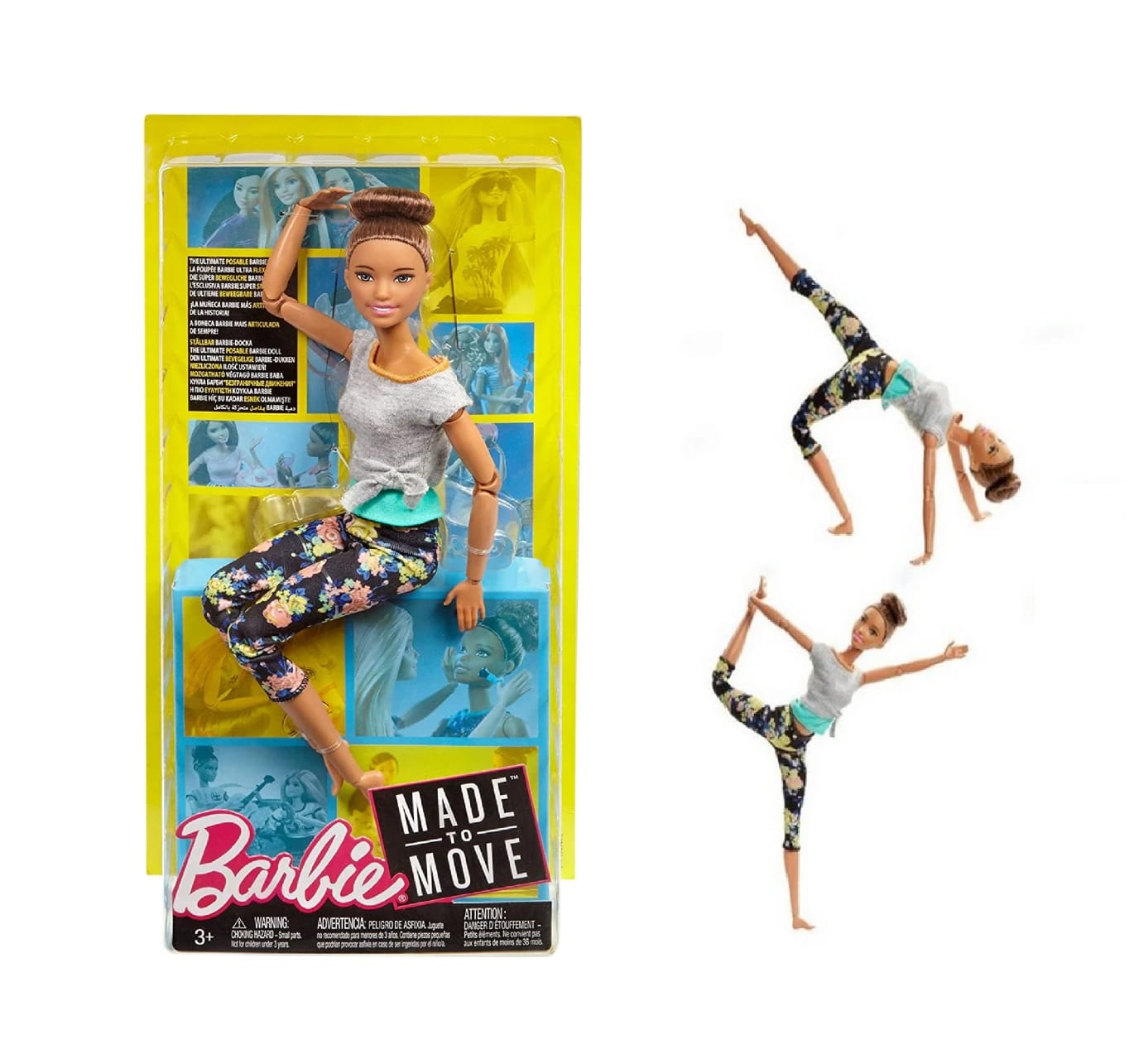 Barbie Made To Move Yoga Doll - Floral Blue