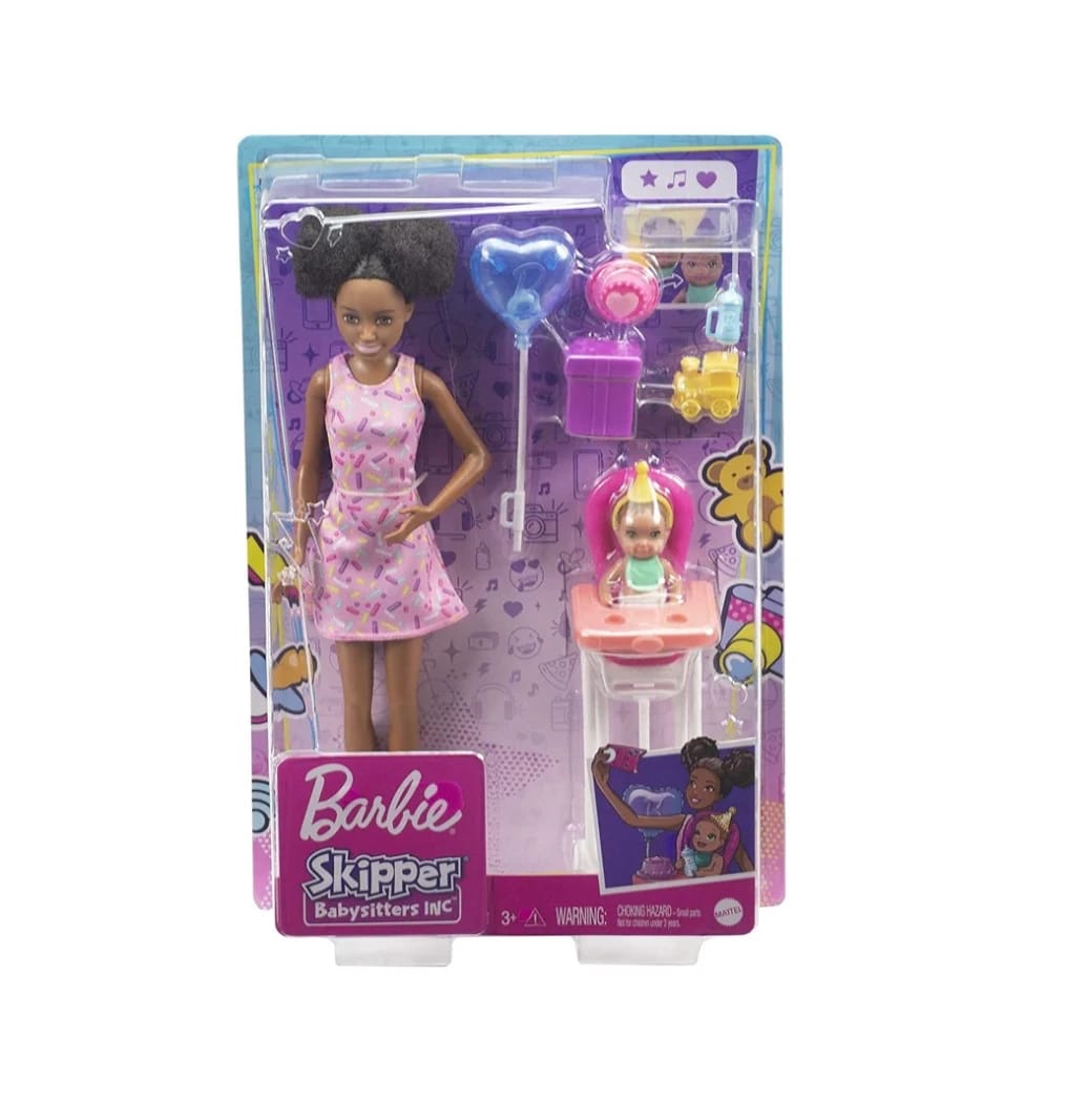 Barbie Skipper Babysitters Inc Dolls and PlaySet - Hair Black