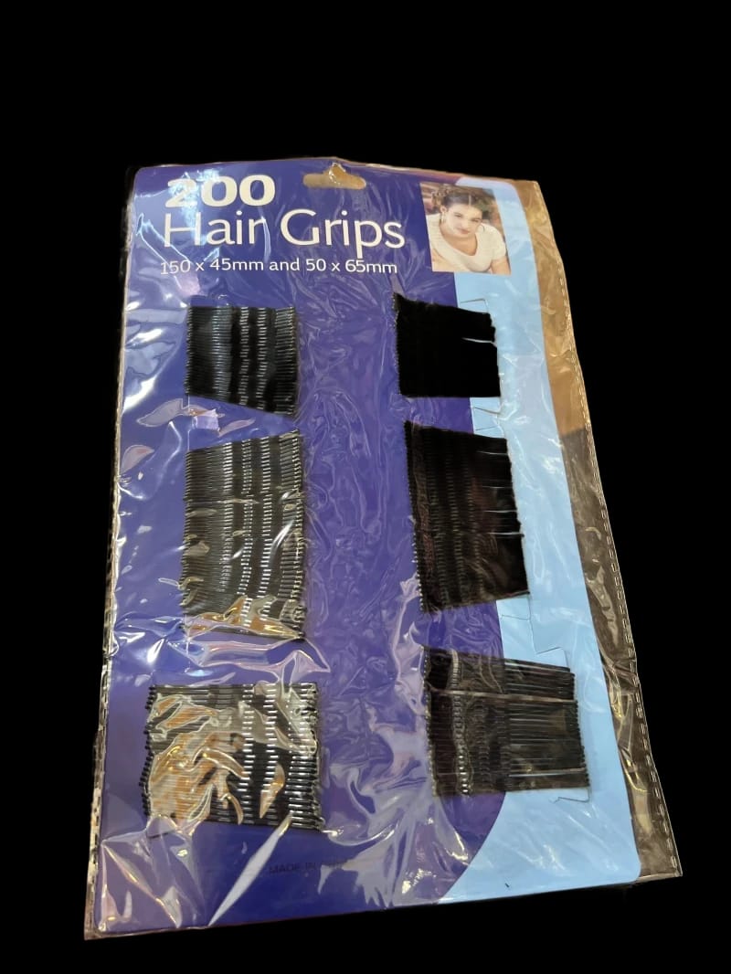 200 Black Hair Grips - Bobby Pins