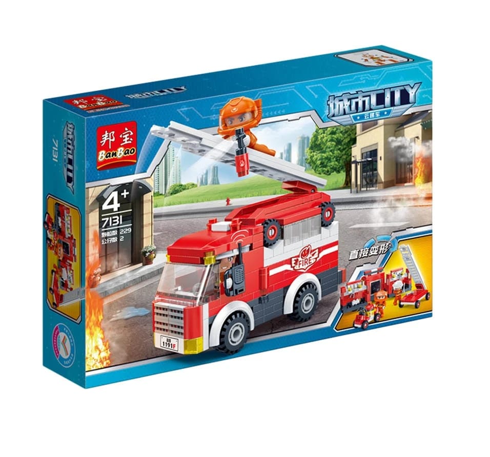 Fire Ladder Truck Fire Hazard Truck Building Set ( 229 Pcs )