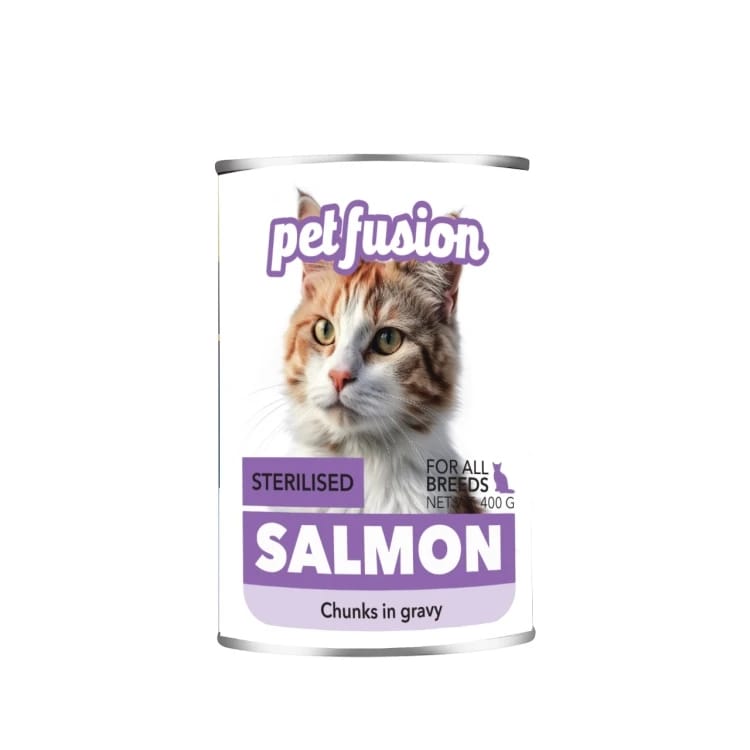 PET FUAJON WET FOOD ST SALMON CAT 400G  الصندوق يحتوي على 12 حبة