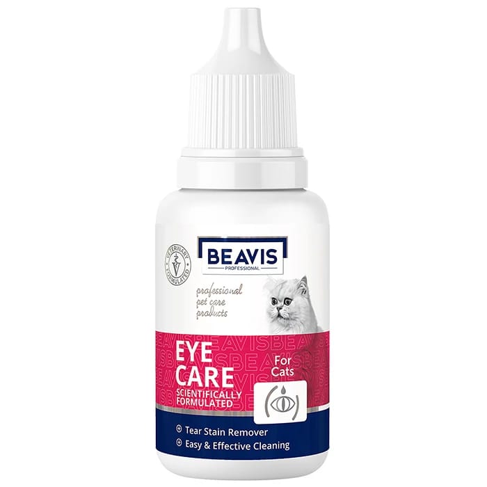 A drop of tear stains remover to take care