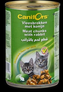 طعام للقطط Canifors قطع لحم  مع أرنب