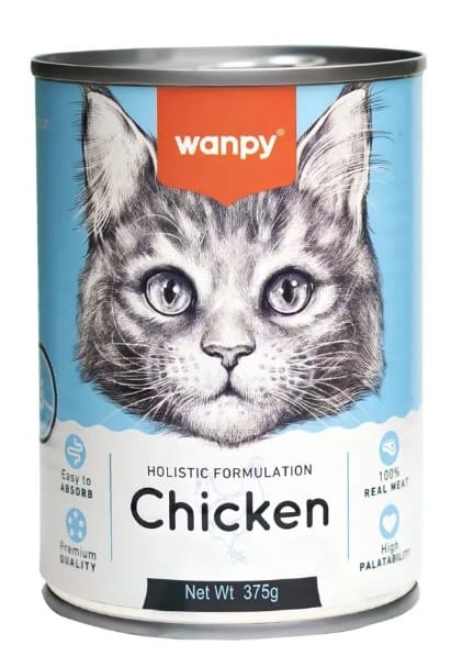 A box and Enabi for cat food with a comprehensive formula - chicken (375 grams)