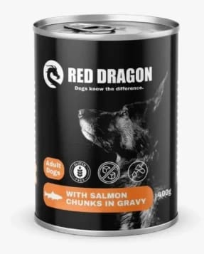 Red Dragon wet food for adult dogs with salmon