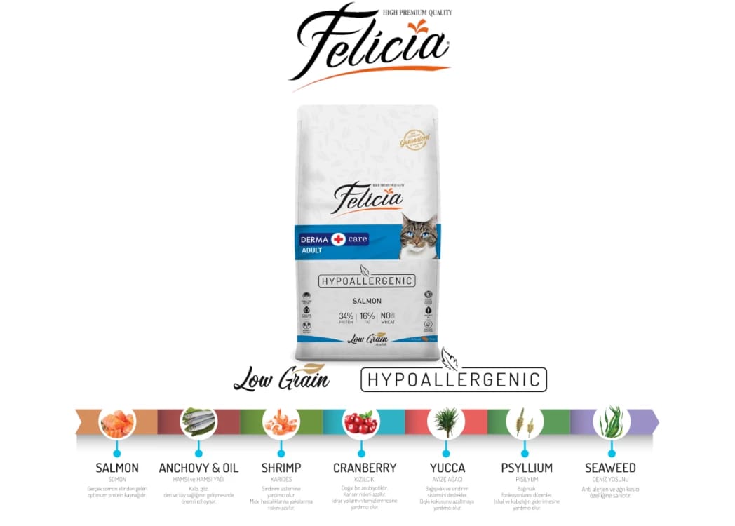 Felicia with a salmon flavor for hair and skin care