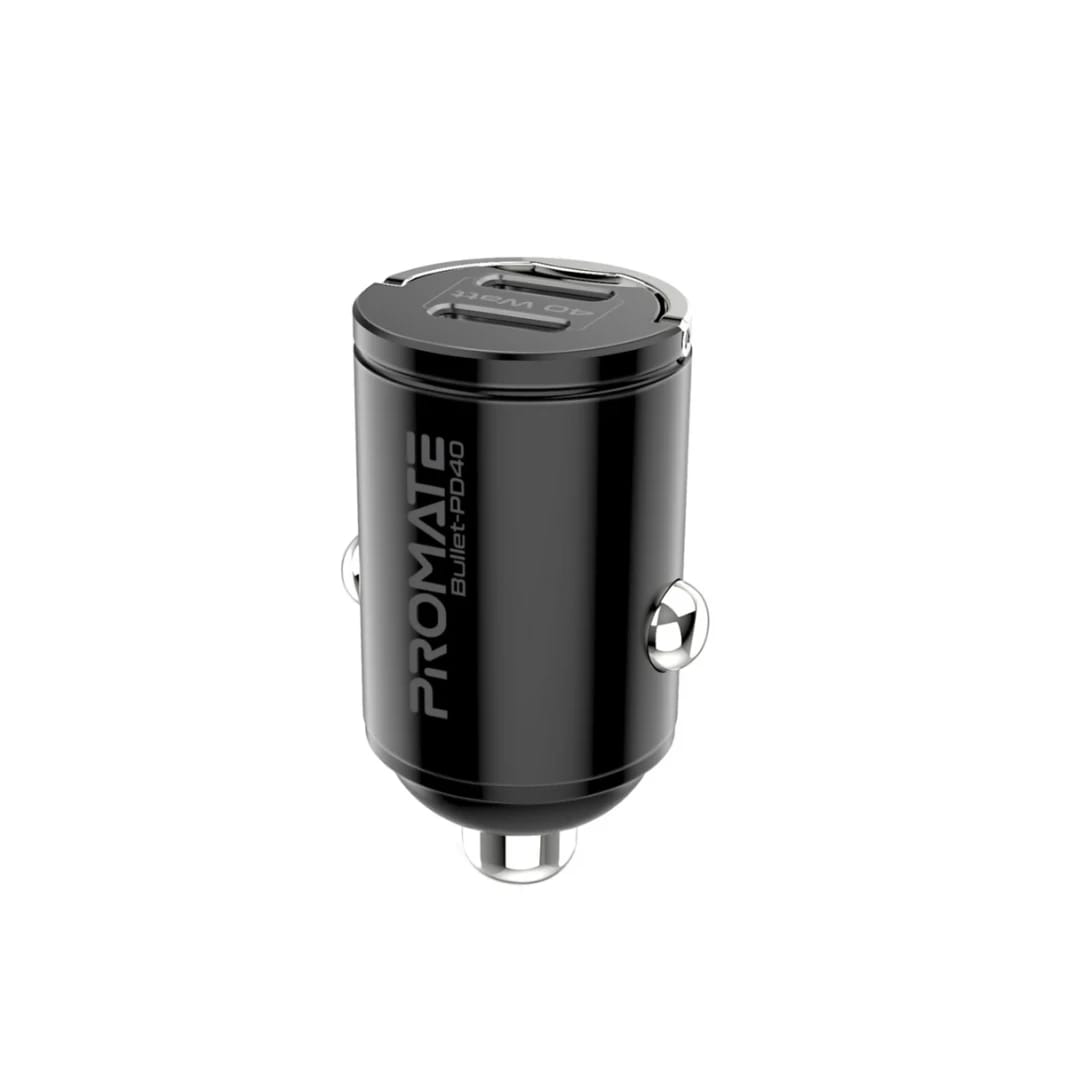 بروتين برصاصة PD40 Super-Mini فائقة السرعة مع شاحن سيارة USB-C مزدوجة 40 واط