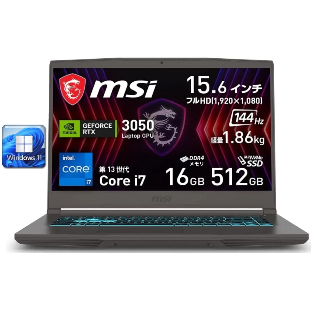 MSI NEW Thin B13UC Gaming (2023) 13Gen Intel Core i7 10-Cores w/ Nvidia RTX 3050 4GB & 144Hz Display w/ Windows 11 Pre-Installed - Grey