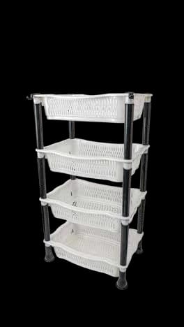 4-Tier Multipurpose Plastic Storage Organizer Shelf