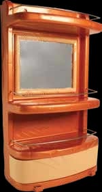 Wall-Mounted Plastic Bathroom Cabinet with Mirror