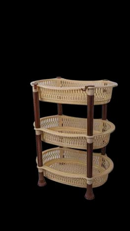 Three-Tier Oval Plastic Storage Organizer Rack