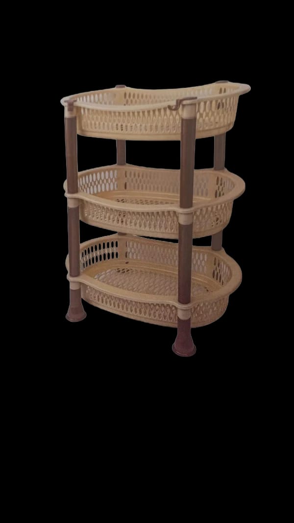 Three-Tier Oval Plastic Storage Shelf