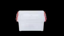 White Plastic Storage Box with Red Locking Handles