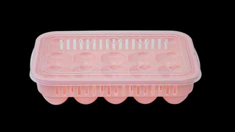 Pink Plastic Egg Storage Container with Lid