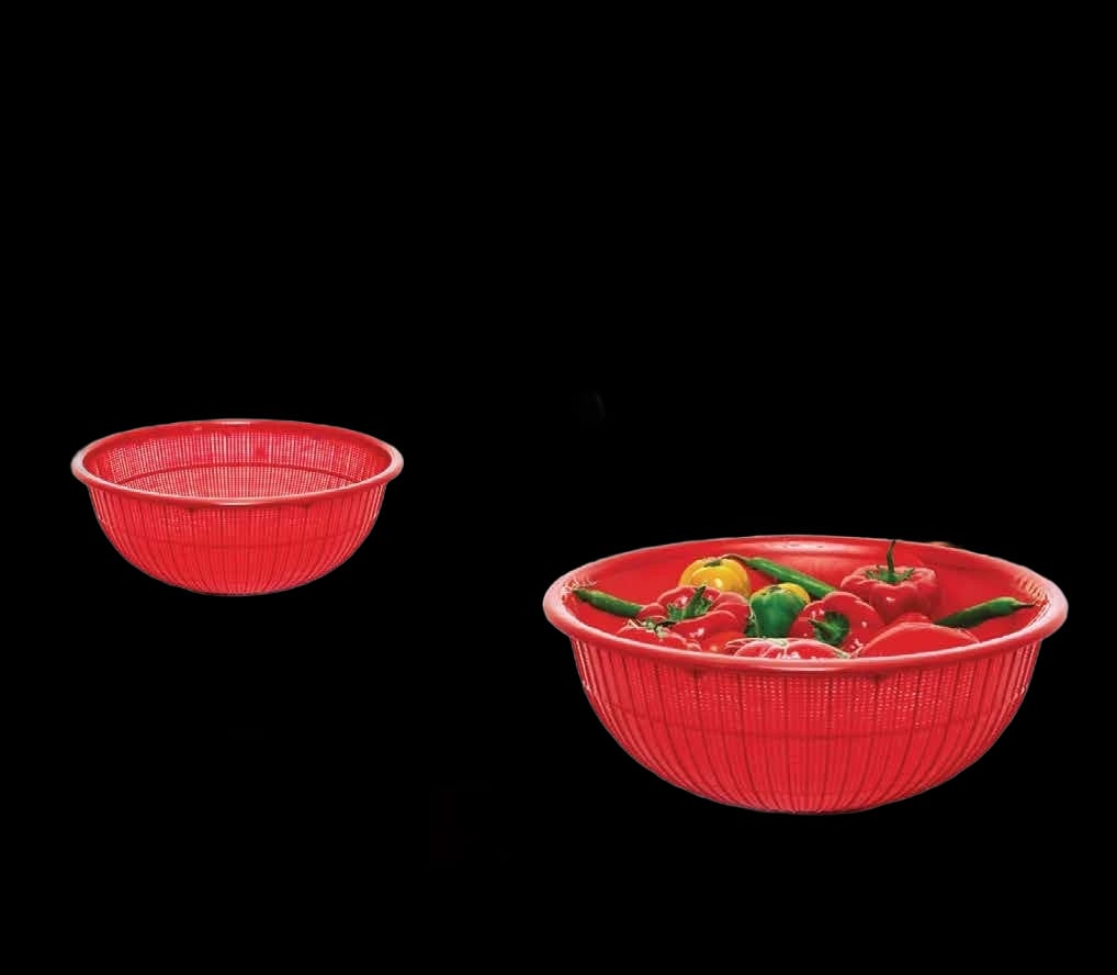Red Plastic Vegetable and Fruit Washing Basket