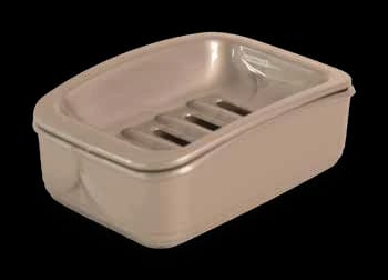 Beige Two-Piece Draining Soap Dish
