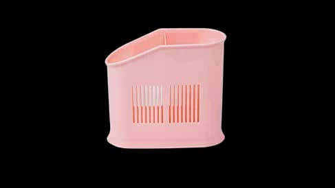 Pink Plastic Cutlery Drainer and Utensil Holder
