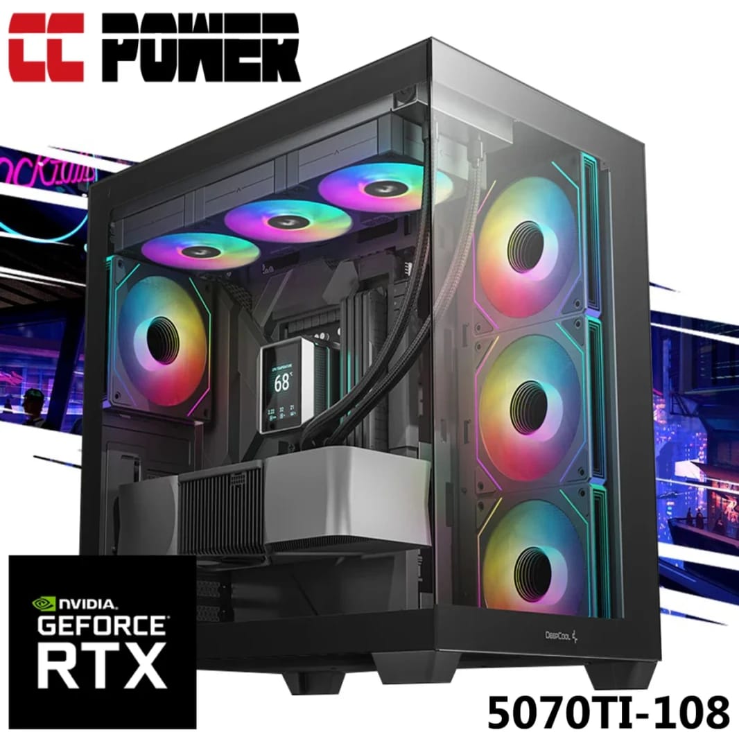 CC Power 5070TI-108 Gaming PC 14Gen Intel Core i7 20-Cores w/ Nvidia RTX 5070 TI 16GB DDR7 & Advanced Air Cooler