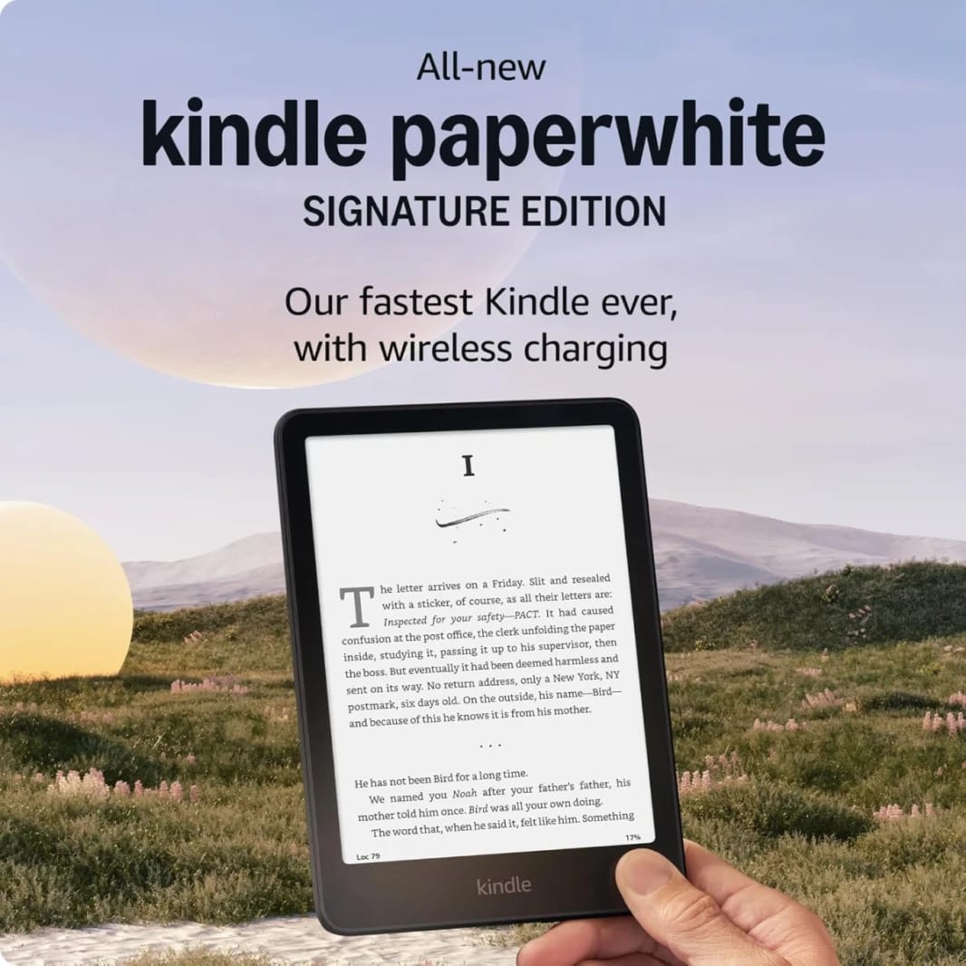 Amazon All-New Kindle Paperwhite Signature Edition (2024) 32GB WIFI 7"up to 12 Weeks Of Battery Life Auto-Adjusting Front Light, Wireless Charging With Our Fastest Kindle Ever - Metallic Black
