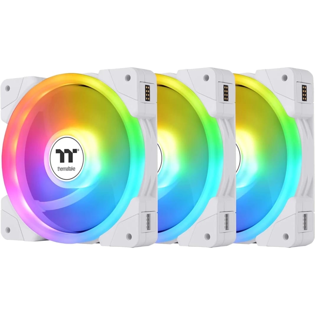 Thermaltake SWAFAN EX 14 ARGB PC Cooling Fan 3x Fan Pack up to 2000 RPM Magnetic Connection Reversable Blades Sync with MB RGB Software - White