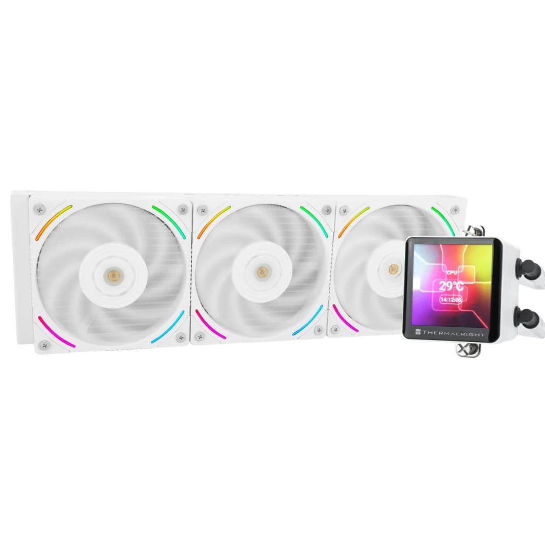 Thermalright Frozen Vision 360 White Liquid CPU Water Cooler with 120 mm PWM Fan, 2.88 Inch Square IPS LCD Screen, Computer Water Cooler for AMD/AM4/AM5, Intel 1700/1150/1151/1200/2011- White