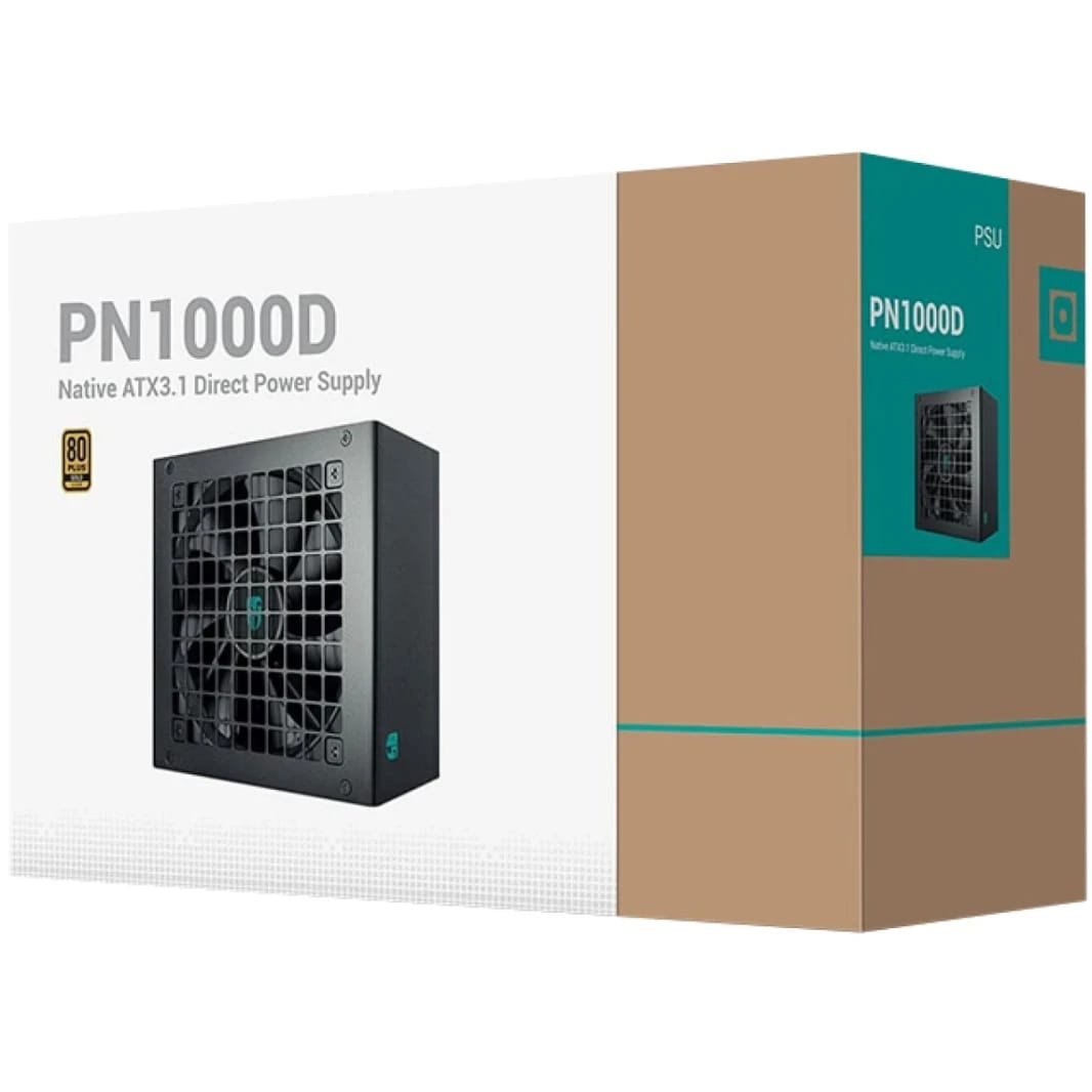 Deepcool Gamer Storm PN1000D 1000W 80+ Gold ATX 3.1 + PCI-E 5.1 Active PFC + Full Bridge SRC LLC + DC to DC, Hydro Bearing, 120mm Fan Size, Black