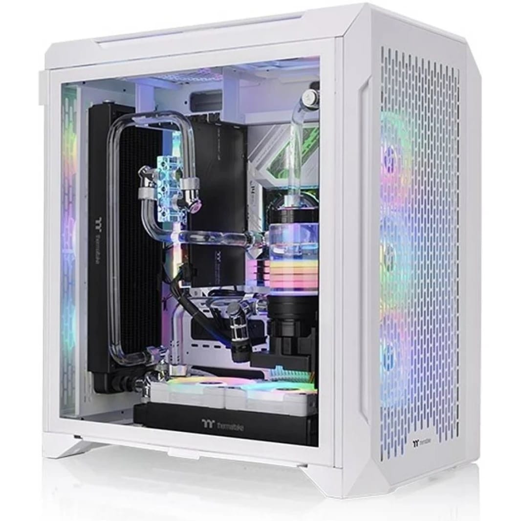 Thermaltake CTE C700 Air Snow ATX MT PC Case, Centralized Thermal Eficiency, Tempered Glass Side Panel, Up to 360mm AIO & 3*140mm Pre-Inst Fans, USB 3.2 Type-C*1, USB 3.0*2, White